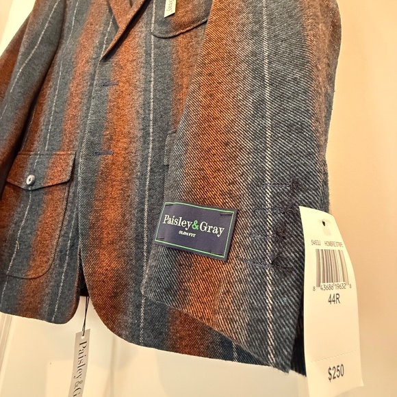 New w tags! Paisley & Gray Slim Fit Bromley Notch fall Suit. 44R, pants-38x32. - Picture 5 of 16